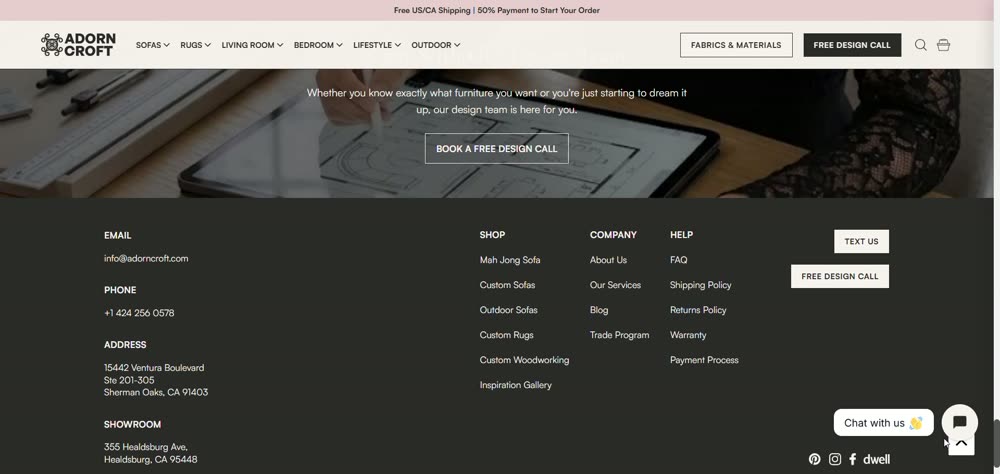 Adorncroft — design call booking