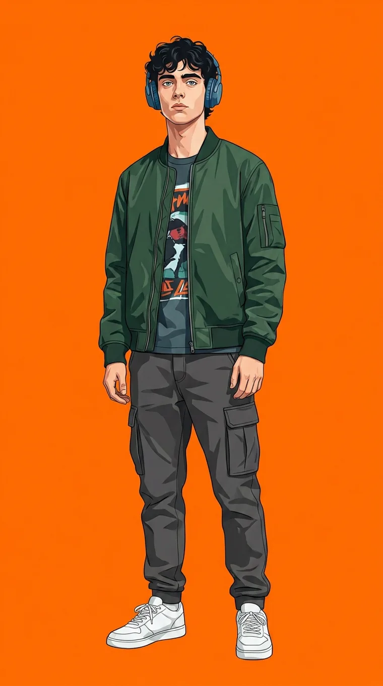 Lookbook — Field Bomber with Static Tee